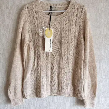 PeopleTree 네팔제 페어 트레이드 핸드 니트 긴팔 코튼 니트