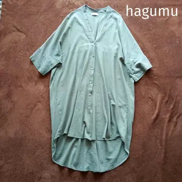 하그무 롱 가디건 올리브색