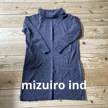 mizuiro ind 브라운 터틀넥 니트 원피스