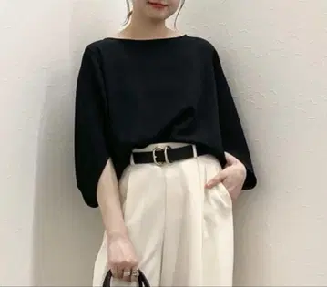 노리즈 새상품 트윌 코쿤 블라우스 블랙