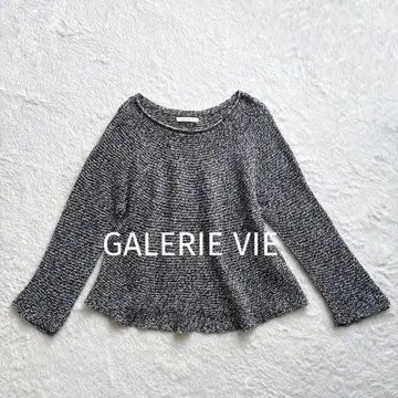 새상품급 GALERIE VIE 코튼 100% 긴팔 니트 블랙 메쉬