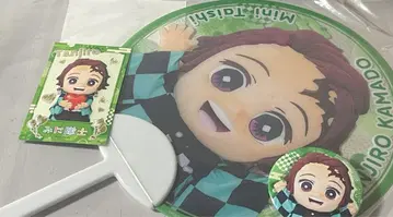 카마도 탄지로 미니 대원 응원 클리어 부채 캔뱃지 브로마이드 귀멸의 칼날