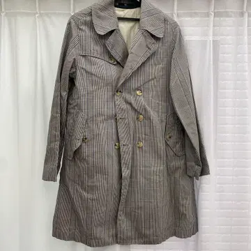 45R 체크 무늬 트렌치코트 사이즈 2