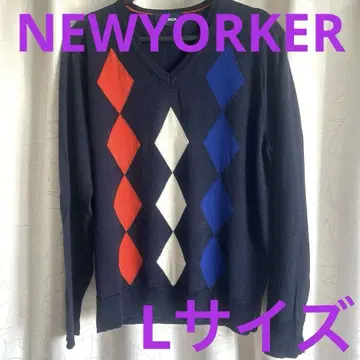 NEWYORKER 다이아몬드 패턴 니트 스웨터