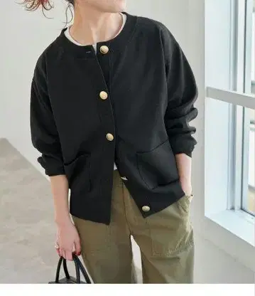 Spick and Span 워셔블 크루넥 가디건