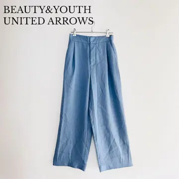 BEAUTY&YOUTH 린넨 터치 턱 와이드 팬츠