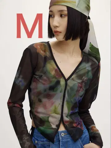 2WAY SMOKE FLOWER SHEER TOP ameri
