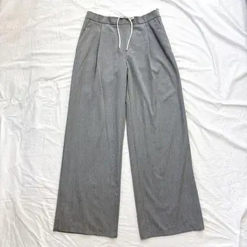ZARA 자라 더블 허리 밴딩 와이드 팬츠 그레이 S 하이웨스트