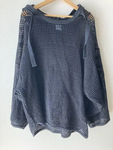메쉬 후디 블랙