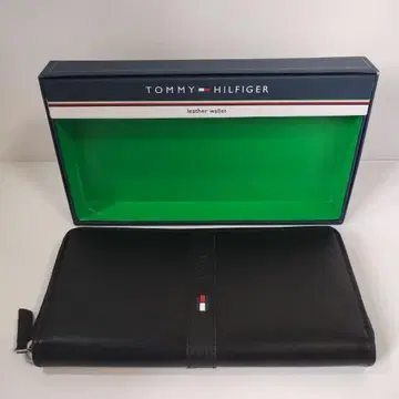 TOMMY HILFIGER 타미힐피거 장지갑 가죽 블랙 박스 포함