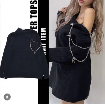 BLACK QUEEN 체인 달린 원피스