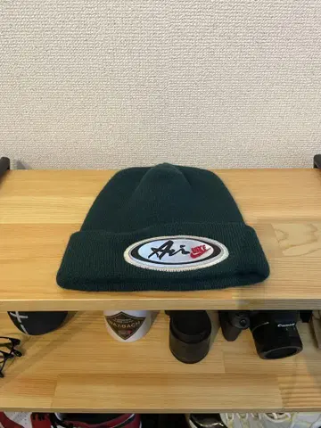 NIKE 로고 자수 다크 그린 비니
