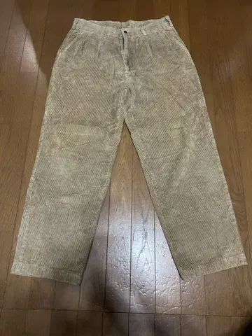 베이지 코듀로이 스트레이트 팬츠