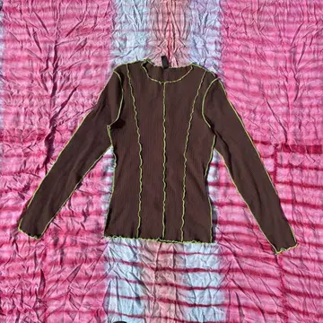 Y2K brown neon green knit tops