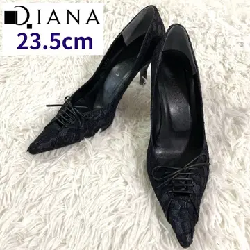 DIANA 다이애나 펌프스 힐 레이스 레이스업 블랙