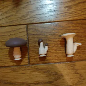 어디든지 버섯 피규어 가챠 3개 세트 표고버섯 느타리버섯 새송이버섯