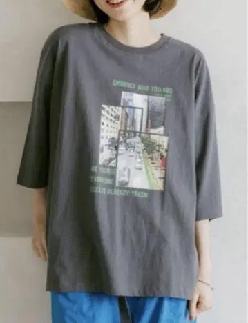 백 패브릭 CITY 사진 T셔츠