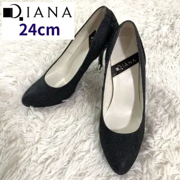 DIANA 다이애나 펌프스 힐 비쥬 반짝이는 데님 블랙