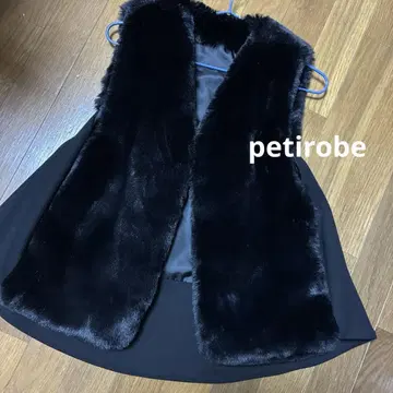 petirobe 베스트 아우터 인조 모피 9호 블랙 야마다야