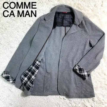 COMME CA MEN 그레이 컬러 턱 스트랩 코튼 자켓
