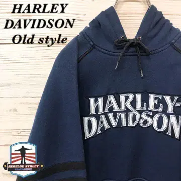 [레어] 할리데이비슨 후드티 M 빅 로고 자수 네이비 P502