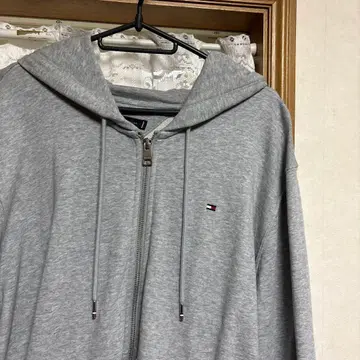 타미힐피거 그레이 풀 집업 후드티