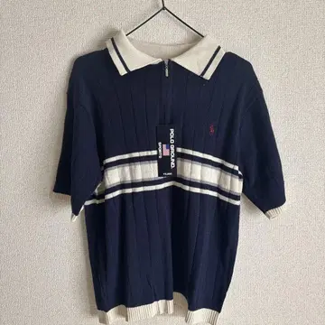 POLO GROUND 스포츠 피케 셔츠 네이비 반팔