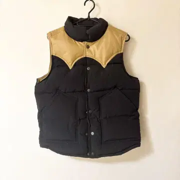 in+egRATED 빈티지 베스트 다운 블랙 가죽