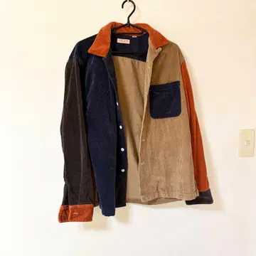 Sugar Cane 패치워크 셔츠 코듀로이 자켓