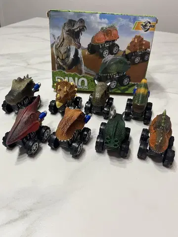 DINO RACING 공룡 미니카 세트 8대 풀백 공룡 자동차