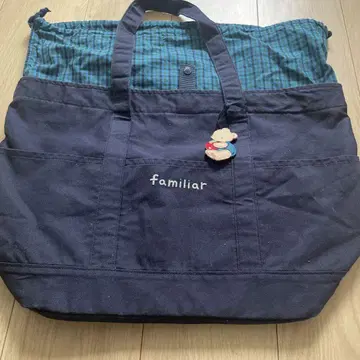 familiar 마더백 네이비 파랑 체크