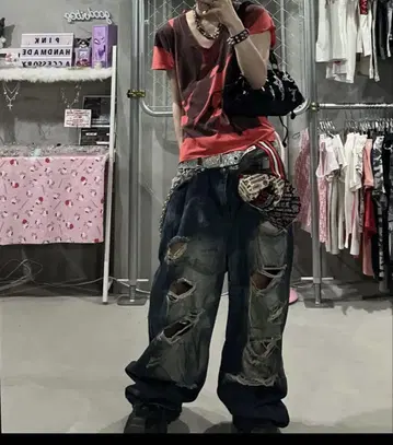 데미지 데님 y2k 그런지