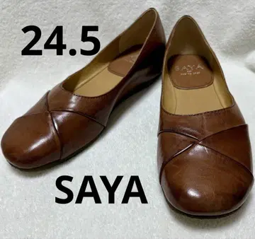 컨디션 최상 사야 SAYA 천연 가죽 플랫슈즈 로퍼 밸리슈즈