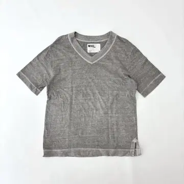 MHL 마가렛호웰 V넥 두꺼운 티셔츠 그레이 계열 사이즈 2