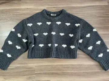NKNIT 22aw 하트 니트 니트 그레이