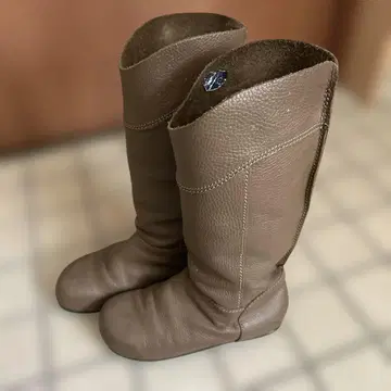 브라운 가죽 롱 부츠
