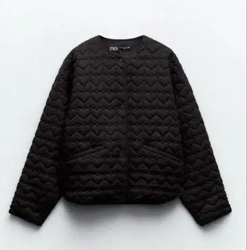 ZARA 블랙 하트 퀼팅 자켓