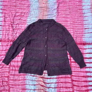 Purple heart cardigan knit long tops