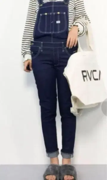 컨디션 최상 Lee 데님 스키니 오버롤 스트레치 다크 네이비 M