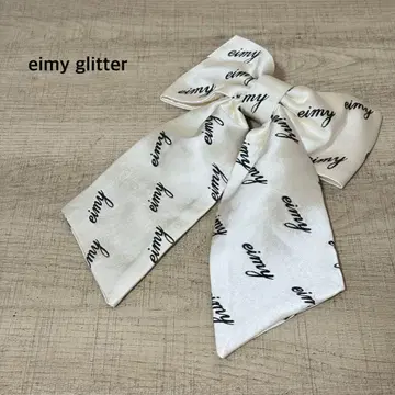 eimy glitter 리본 머리핀 베이지