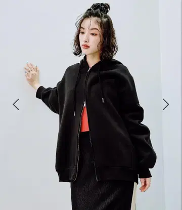 LEPSIM ZIP 업 BIG 후디 블랙