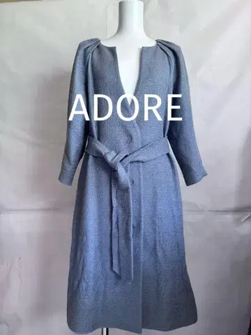ADORE 어도어 라이트 블루 롱 코트 벨트 포함