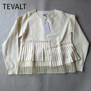[ 새상품 ] TEVALT 플리츠 디자인 니트 아이보리 38
