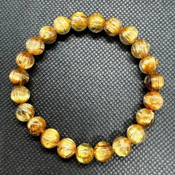 캣츠아이 타이틴 루틸 쿼츠 프레스 레트 8mm 금전운 골드