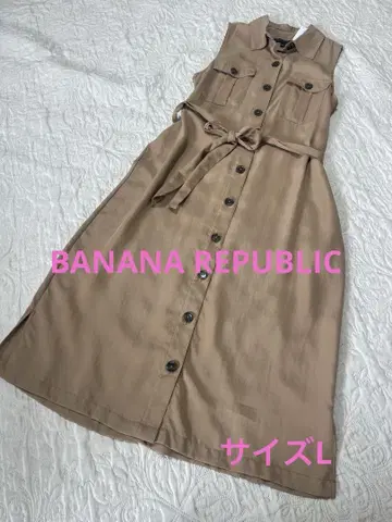 BANANA REPUBLIC 슬리브리스 셔츠 원피스 L 베이지