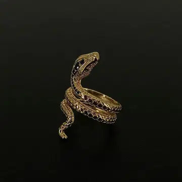 빈티지 골드 스네이크 지르코니아 반지 16호