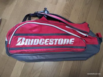 BRIDGESTONE 라켓 백 빨간색 그레이