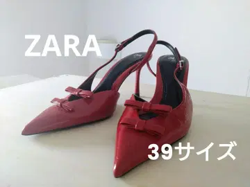 ZARA 레드 스틸레토 하이힐 39
