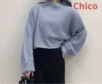 Chico 모헤어풍 보틀넥 니트 그레이 프리 사이즈