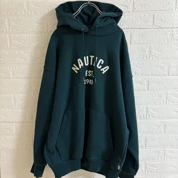 NAUTICA 로고 자수 풀오버 후드티 M